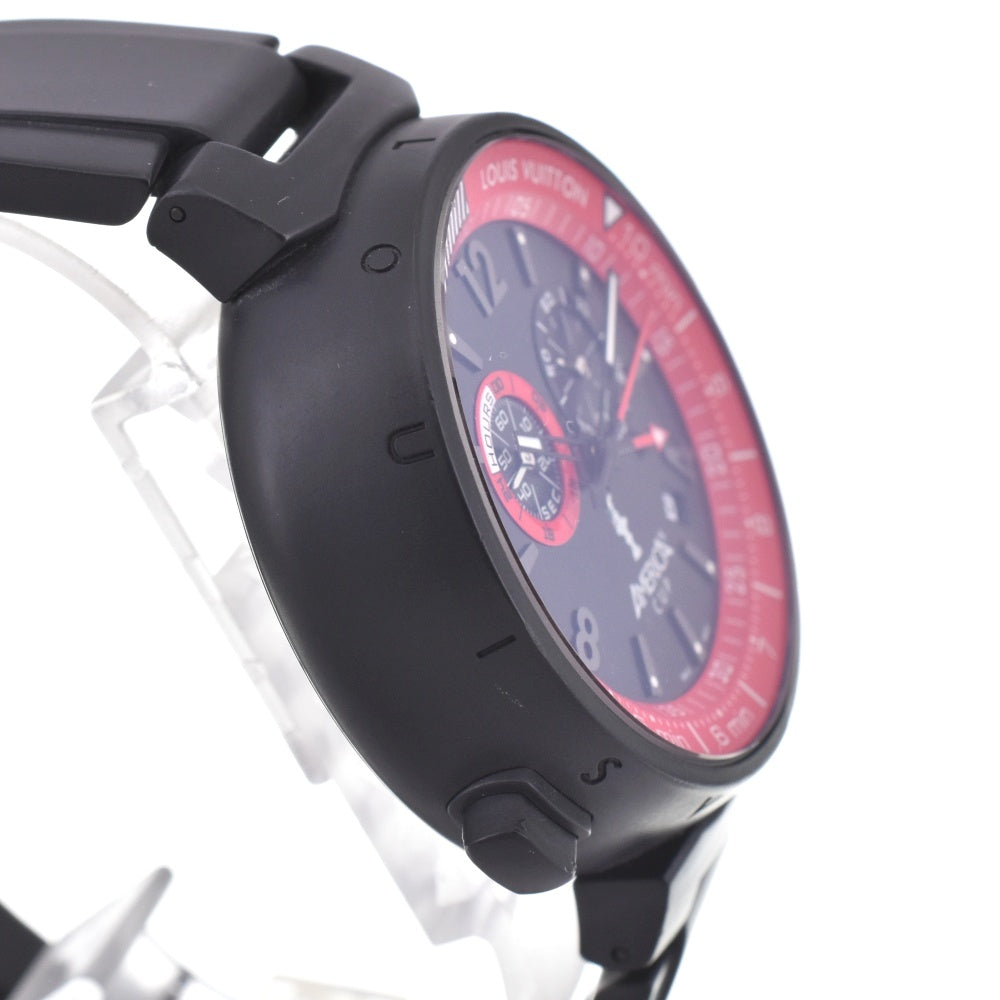 with paper LOUIS VUITTON Tambour americas cup Q101A Chronograph Date Black / red Dial Quartz Men's
 Watch M#143190