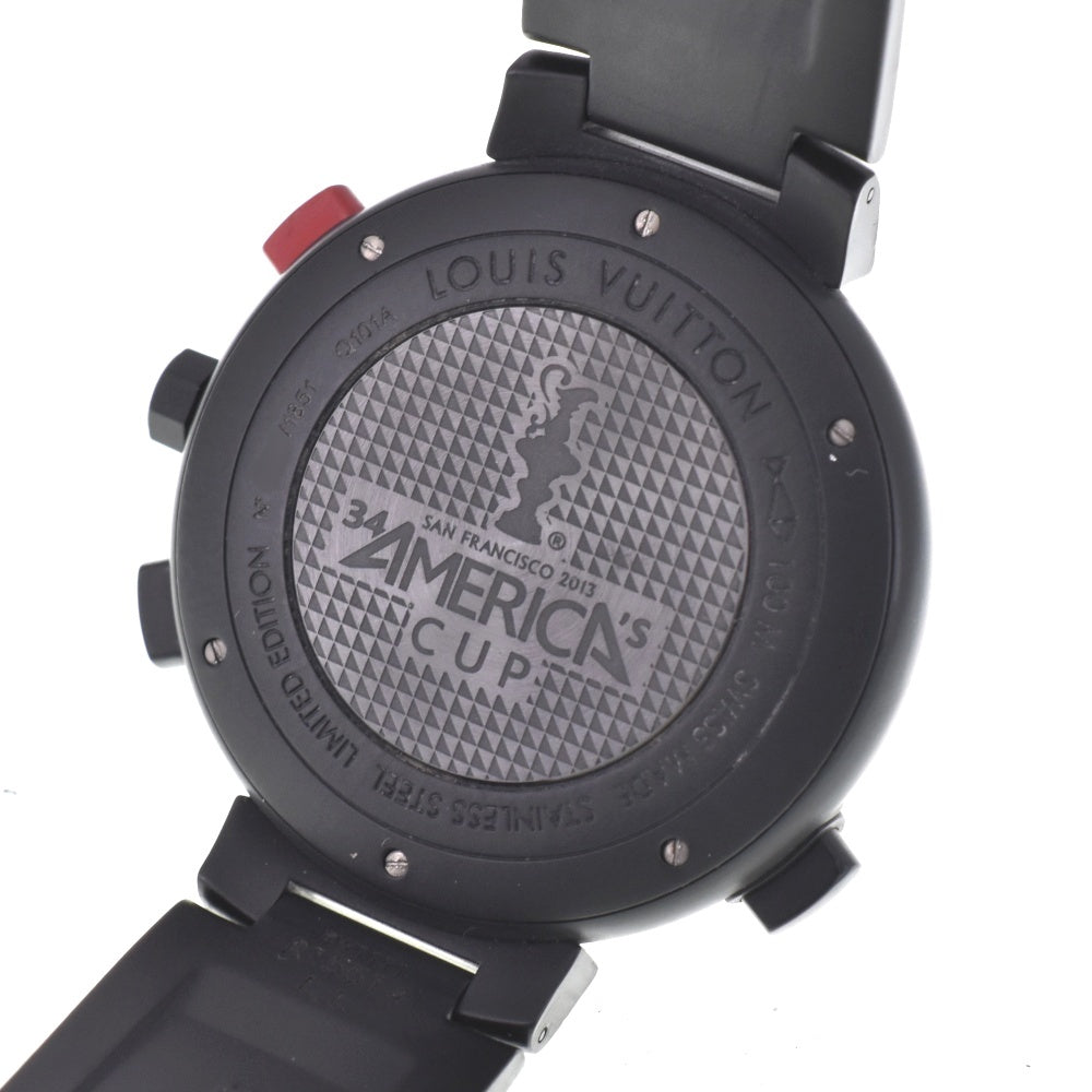 with paper LOUIS VUITTON Tambour americas cup Q101A Chronograph Date Black / red Dial Quartz Men's
 Watch M#143190