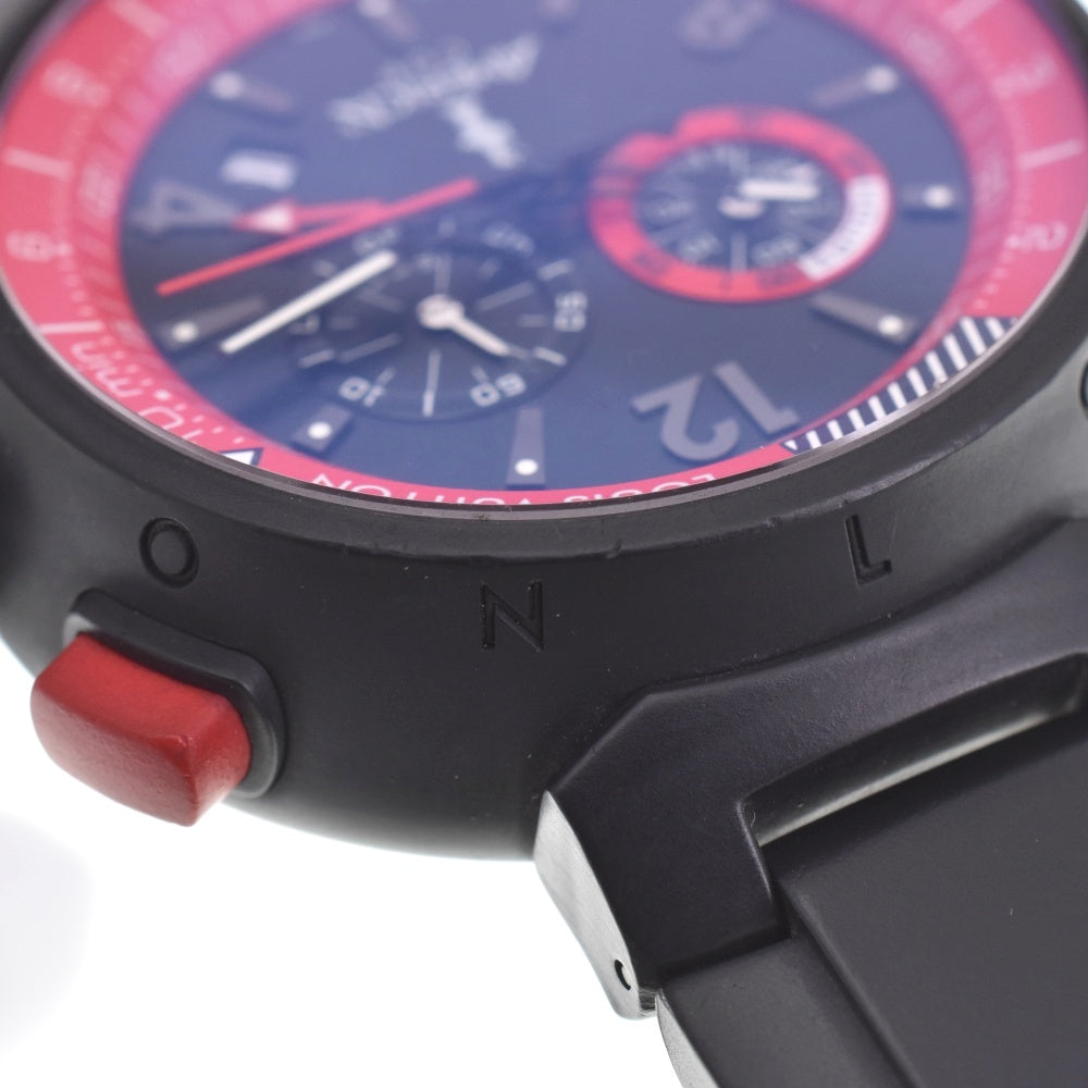 with paper LOUIS VUITTON Tambour americas cup Q101A Chronograph Date Black / red Dial Quartz Men's
 Watch M#143190