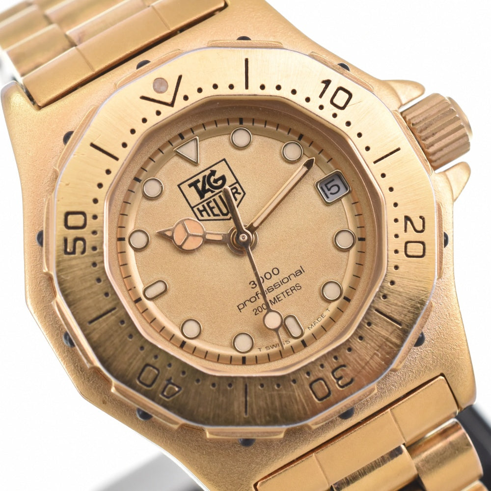 TAG HEUER 3000 934.408 Professional 200 m gold Dial Quartz Ladies
 Watch M#143191