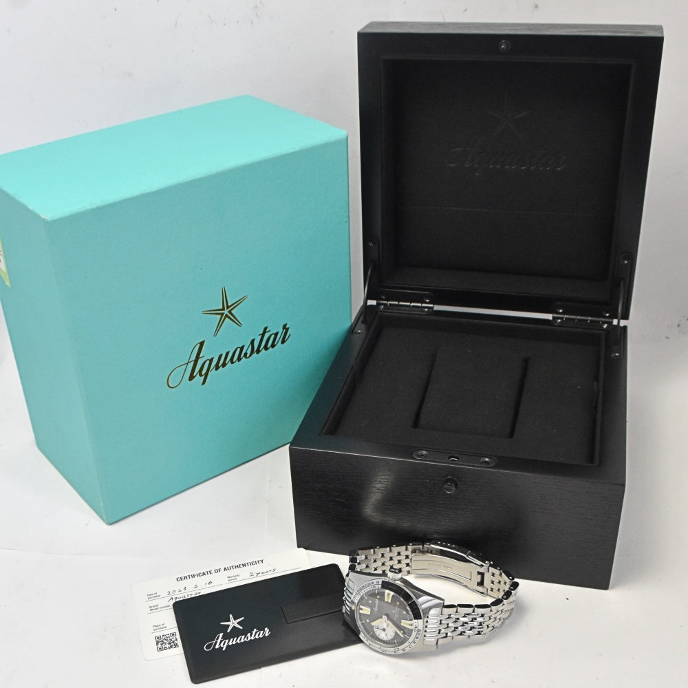 with paper AQUASTAR Deep Star II 22129031T1 gray Dial Automatic Men's
 Watch M#143193