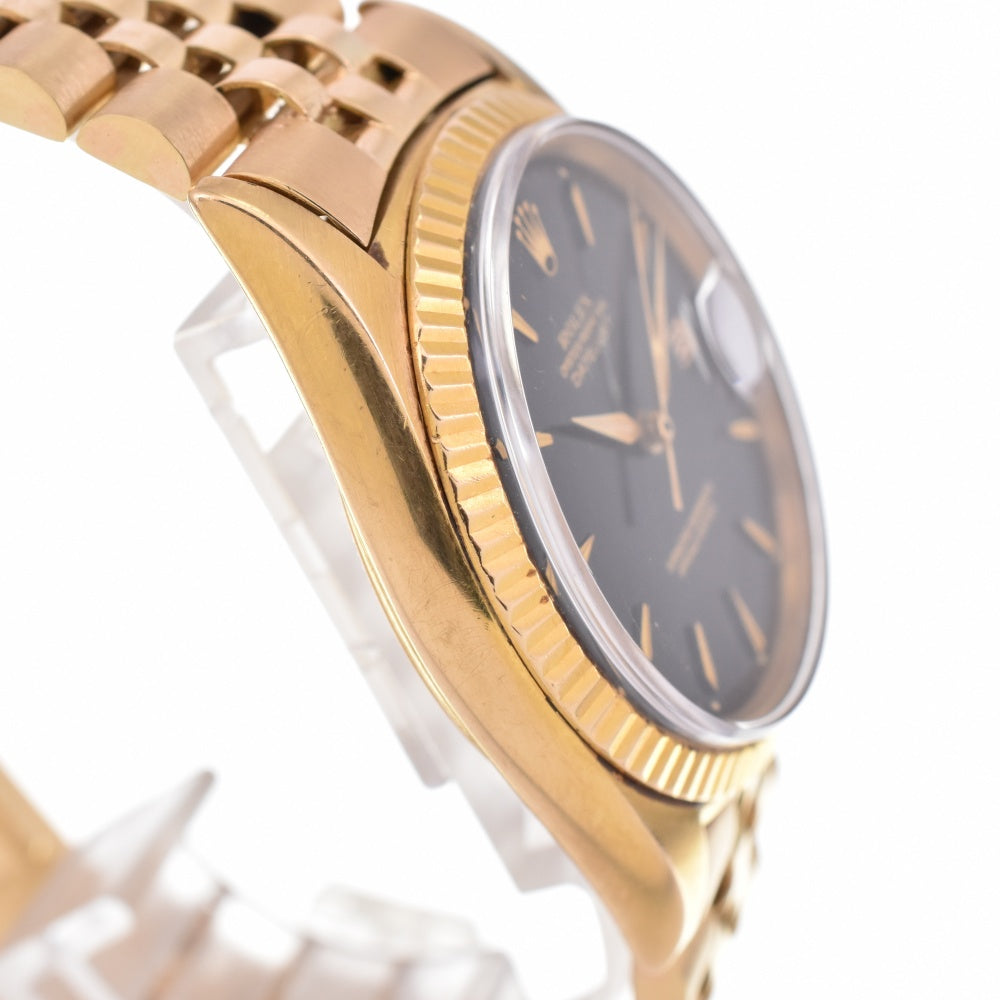 ROLEX DATEJUST 1601/8 vintage Solid K18YG Cal.1560 black Dial Automatic Men's
 Watch Z#143195