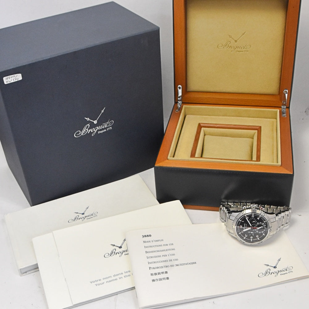 with paper Breguet Type XXII 3880ST/H2/SX0 black Dial Automatic Men's
 Watch N#143197