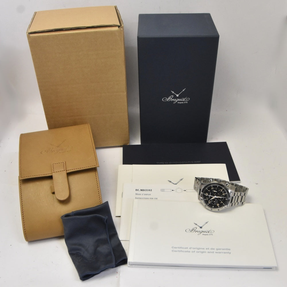 with paper Breguet Type XX Chronograph 2067 2067ST/92/SW0 black Dial Automatic Men's
 Watch M#143198