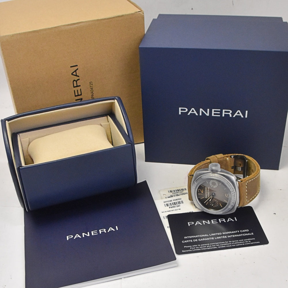 with paper PANERAI Radiomir Ottogiorni PAM01347 Brown Dial Hand Winding Men's
 Watch M#143199
