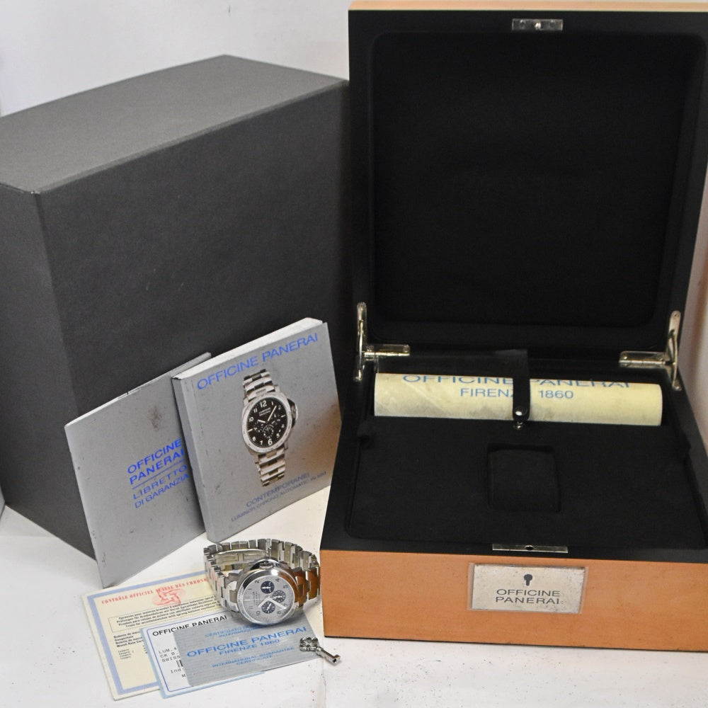 with paper PANERAI Luminor Chrono Flyback PAM00060 Limited to 300 pieces, equipped with El Primero Silver / Black Dial Automatic Men's
 Watch N#143200