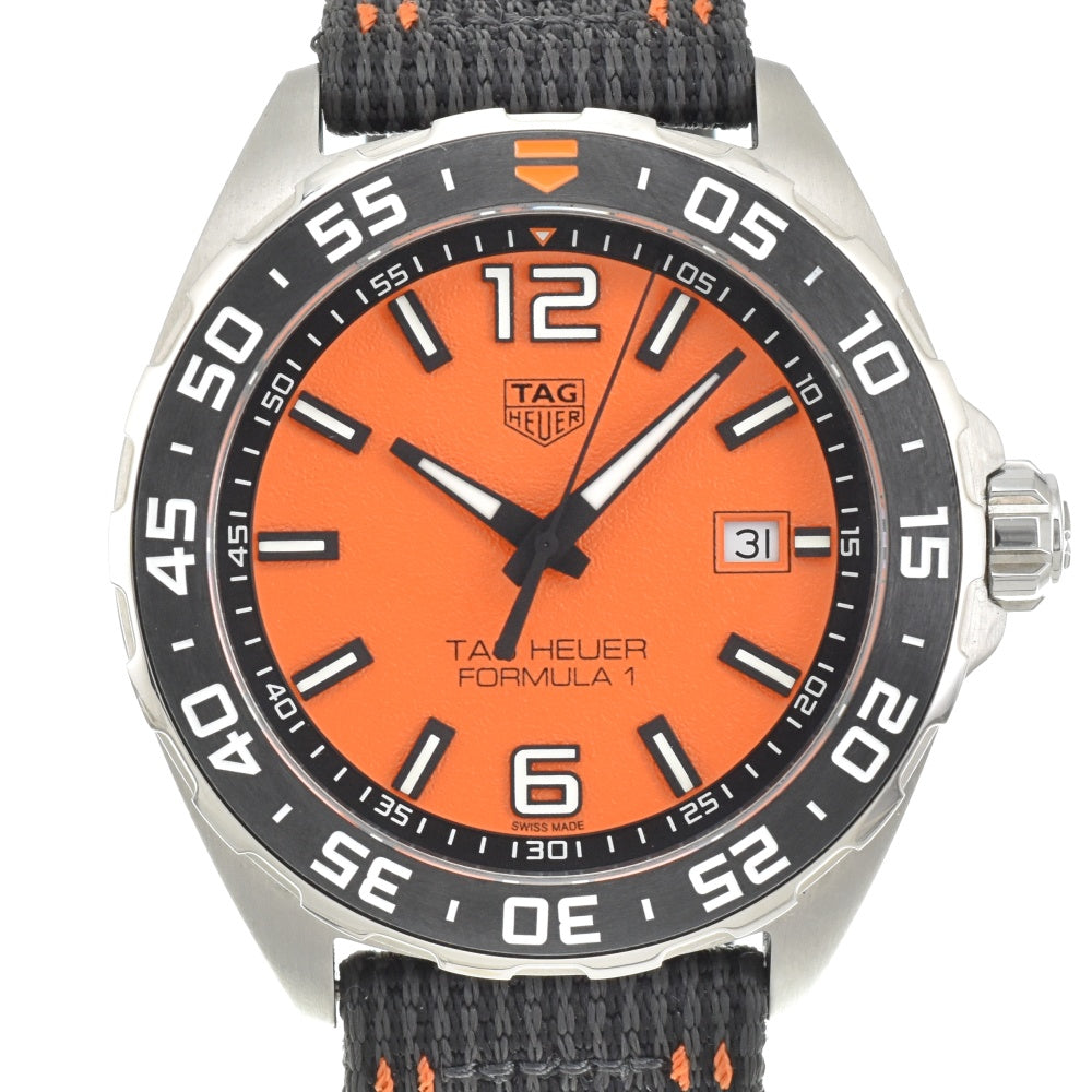 with paper TAG HEUER Formula 1 WAZ101A.FC8305 Date Orange Dial Quartz Men's
 Watch P#143222