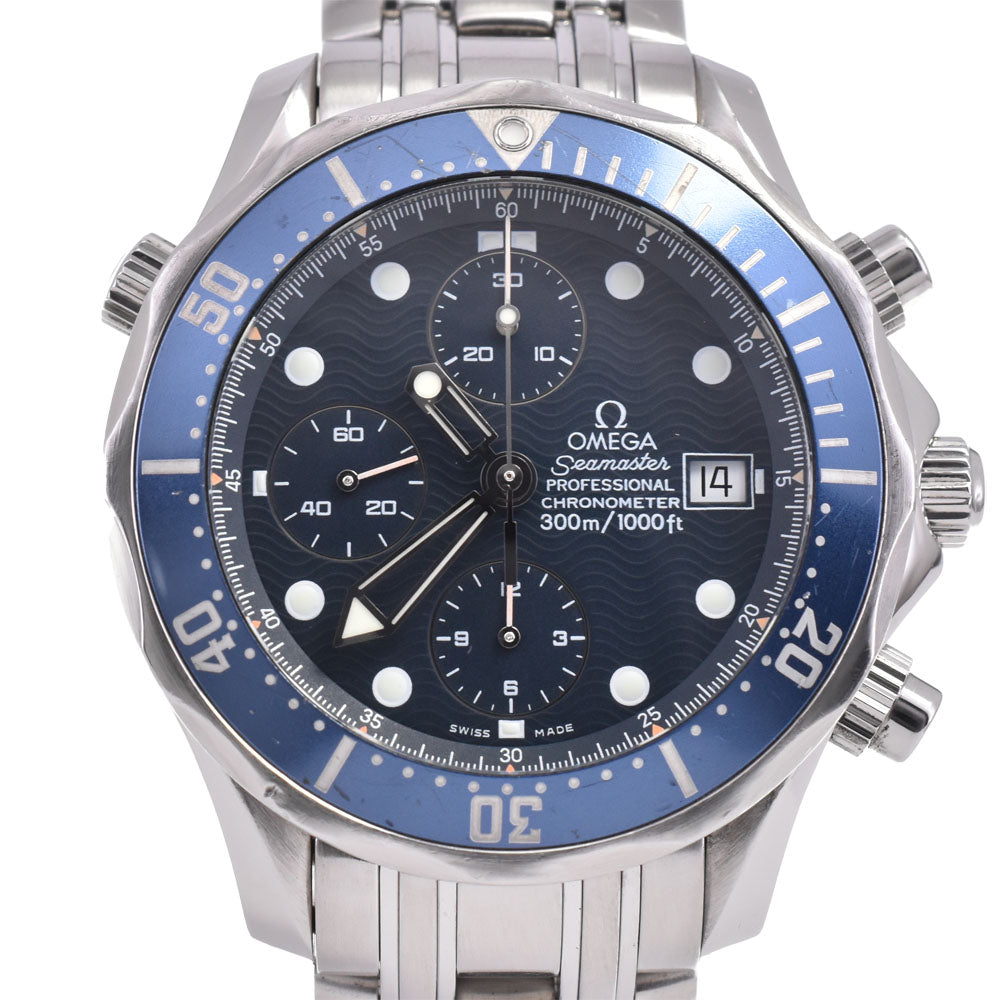with paper OMEGA Seamaster300 2599.80 Chronograph Date blue Dial Automatic Men's
 Watch R#143228