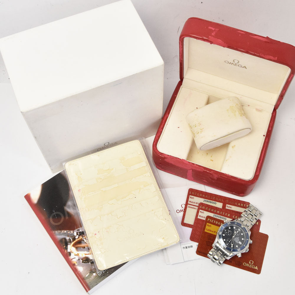 with paper OMEGA Seamaster300 2599.80 Chronograph Date blue Dial Automatic Men's
 Watch R#143228