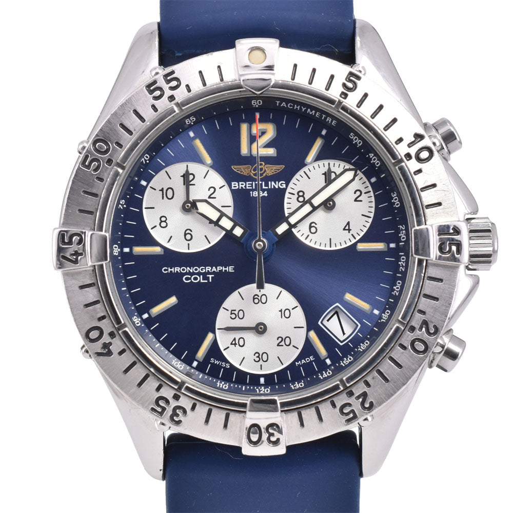 BREITLING Colt A53035 Chronograph Date Blue / Silver Dial Quartz Men's
 Watch P#143234
