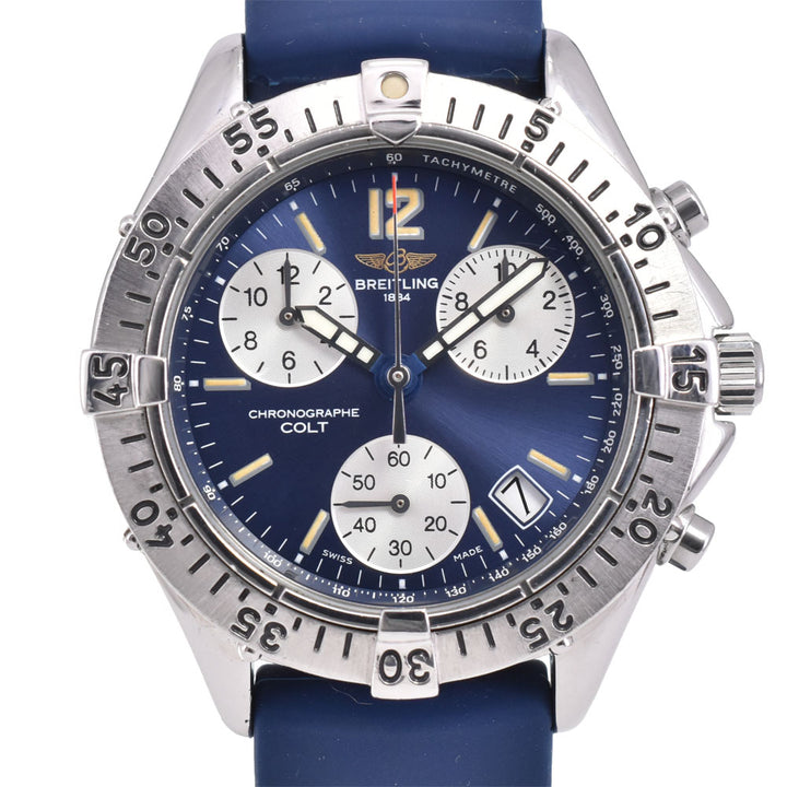 BREITLING Colt A53035 Chronograph Date Blue / Silver Dial Quartz Men's
 Watch P#143234