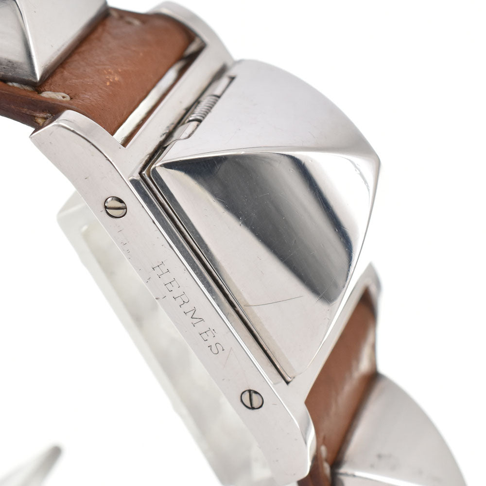 with paper HERMES Medor ME1.250 Silver 925 / leather Silver Dial Quartz Ladies
 Watch R#143942