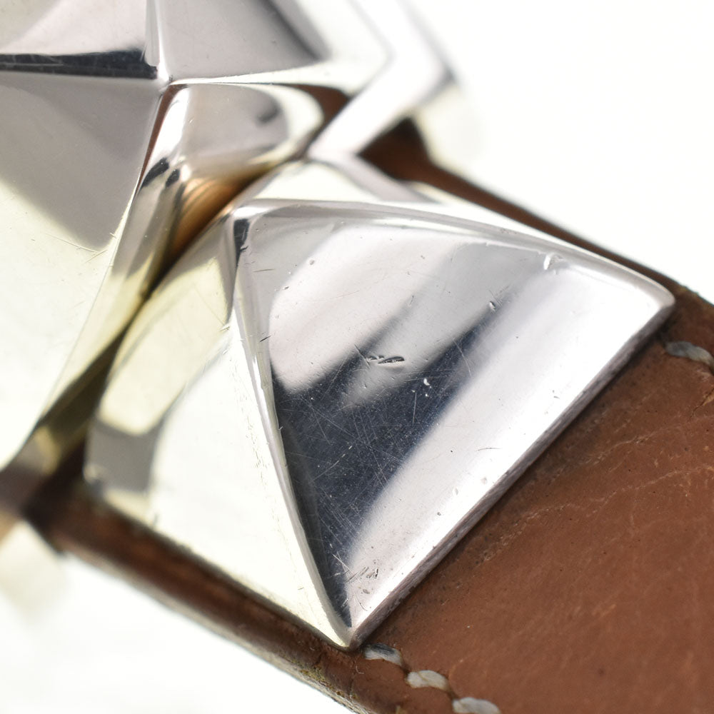 with paper HERMES Medor ME1.250 Silver 925 / leather Silver Dial Quartz Ladies
 Watch R#143942