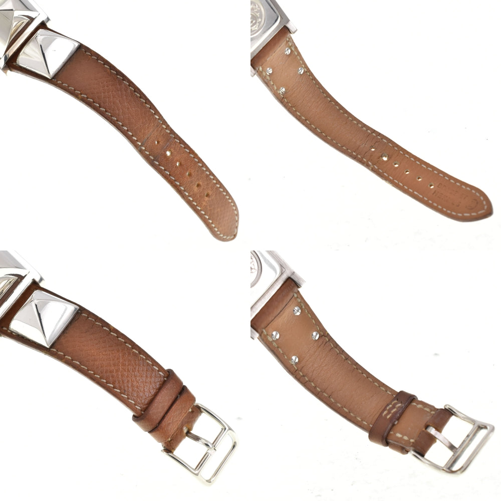 with paper HERMES Medor ME1.250 Silver 925 / leather Silver Dial Quartz Ladies
 Watch R#143942