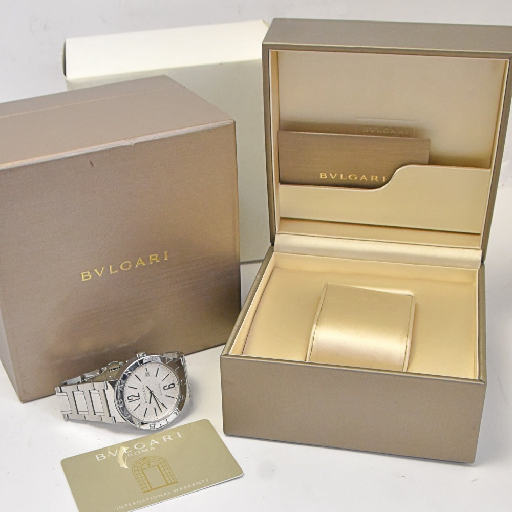 with paper BVLGARI Bulgari Bulgari BB42SS AUTO Date Silver Dial Automatic Men's
 Watch N#143246