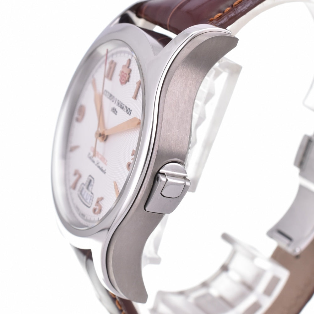 with paper CUERVO Y SOBRINOS Robusto Churchill Yalta Edition 2810-1YG 500 world limited Silver Dial Automatic Men's
 Watch N#143249