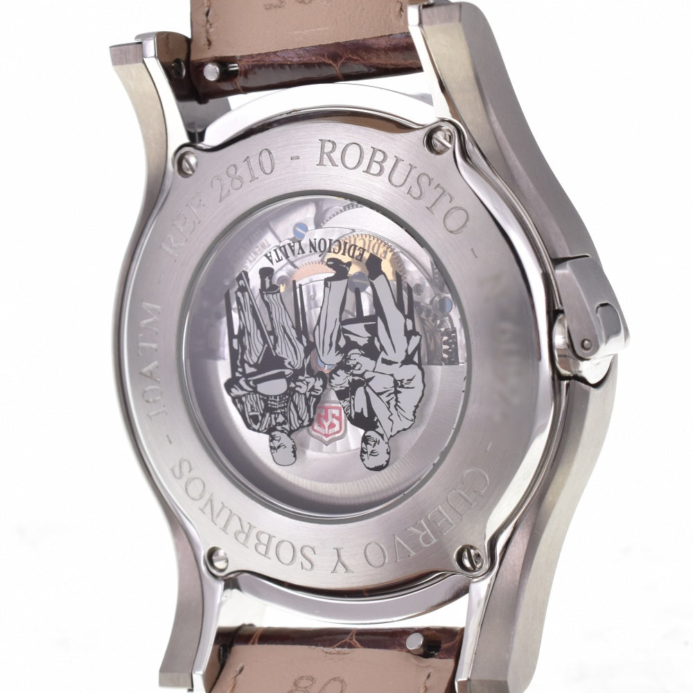 with paper CUERVO Y SOBRINOS Robusto Churchill Yalta Edition 2810-1YG 500 world limited Silver Dial Automatic Men's
 Watch N#143249