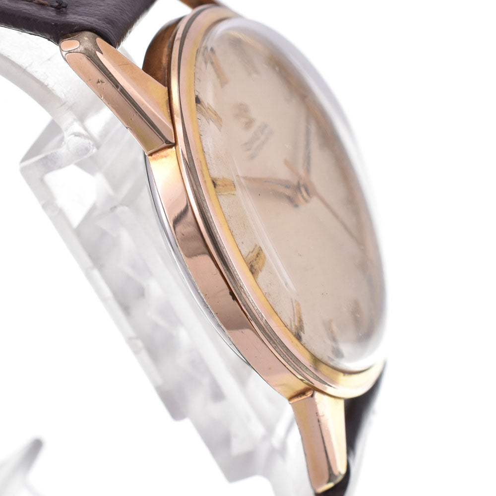 OMEGA 14776-61 vintage Cal.471 Gold Plated/Leather Silver Dial Automatic Men's
 Watch P#143253