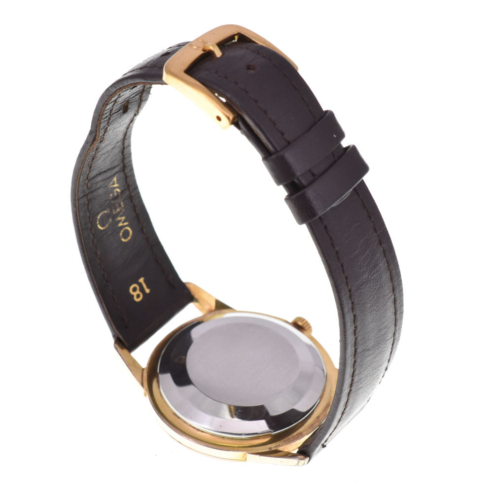 OMEGA 14776-61 vintage Cal.471 Gold Plated/Leather Silver Dial Automatic Men's
 Watch P#143253