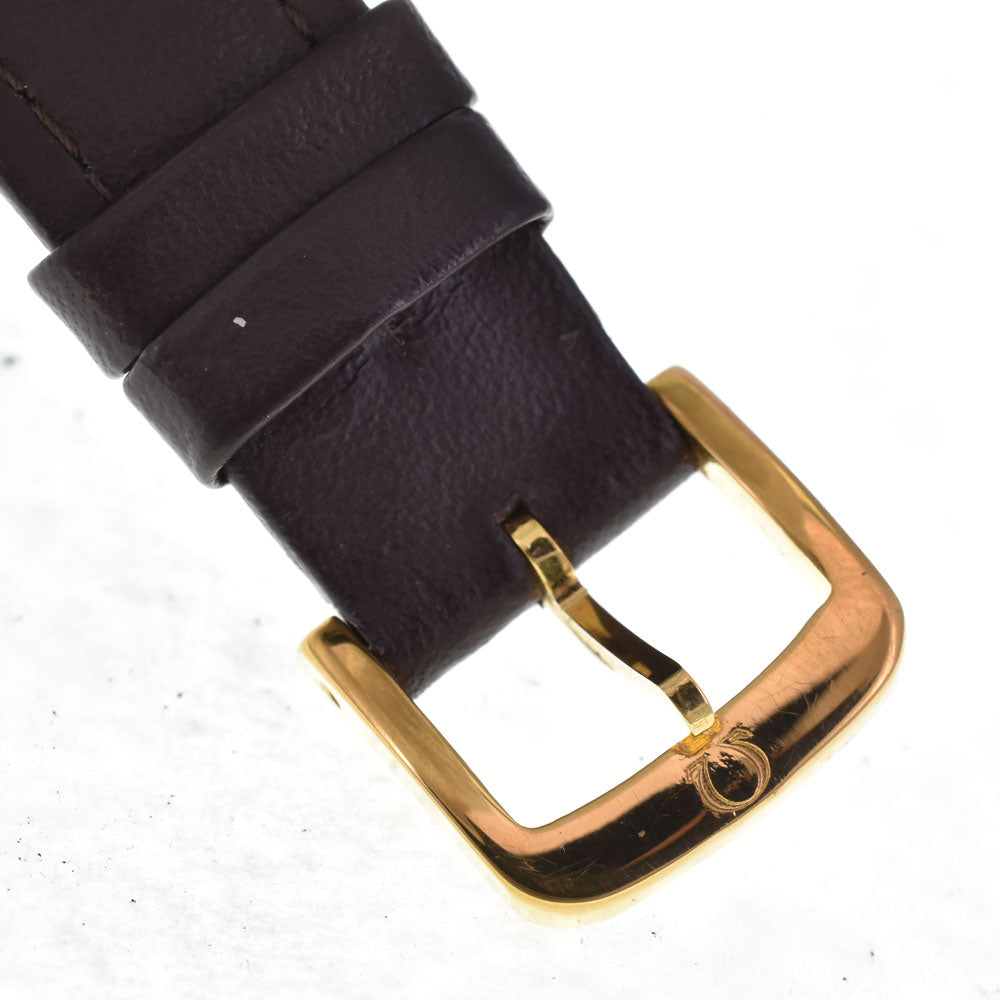 OMEGA 14776-61 vintage Cal.471 Gold Plated/Leather Silver Dial Automatic Men's
 Watch P#143253