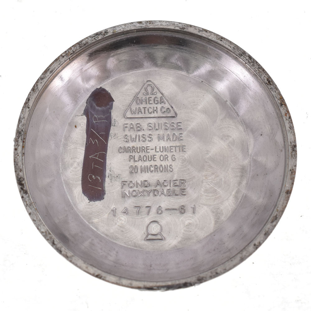 OMEGA 14776-61 vintage Cal.471 Gold Plated/Leather Silver Dial Automatic Men's
 Watch P#143253