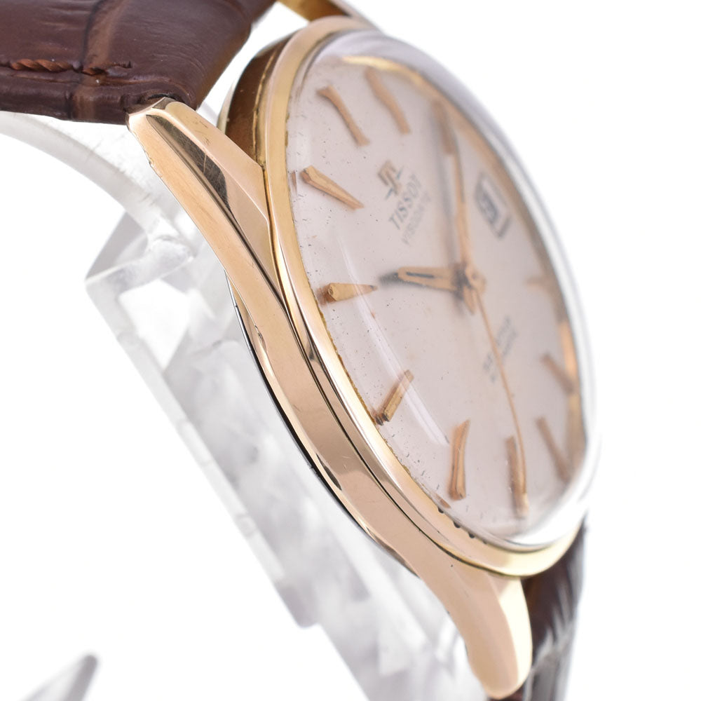 TISSOT Sea star vintage Date Gold Plated / Leather Silver Dial Automatic Men's
 Watch P#143255