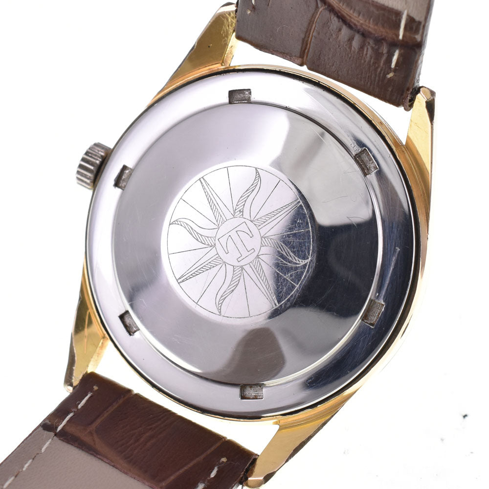 TISSOT Sea star vintage Date Gold Plated / Leather Silver Dial Automatic Men's
 Watch P#143255