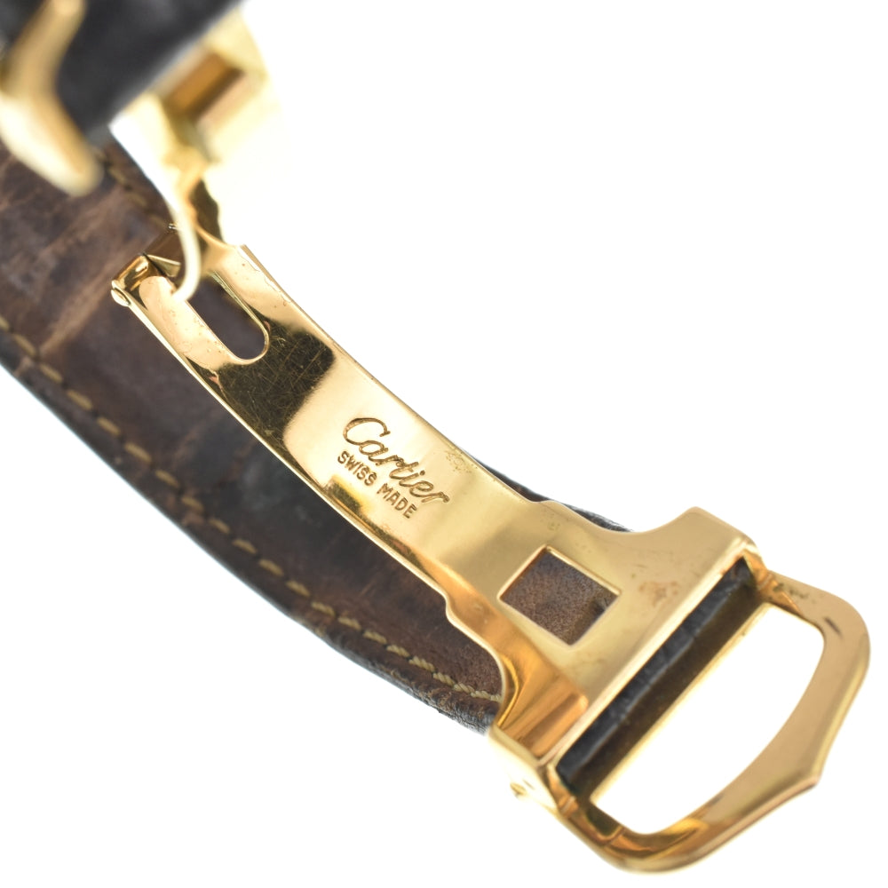 CARTIER Must tank W1001254 SV925 (Gold Plated) / Leather black Dial Quartz Ladies
 Watch O#143256