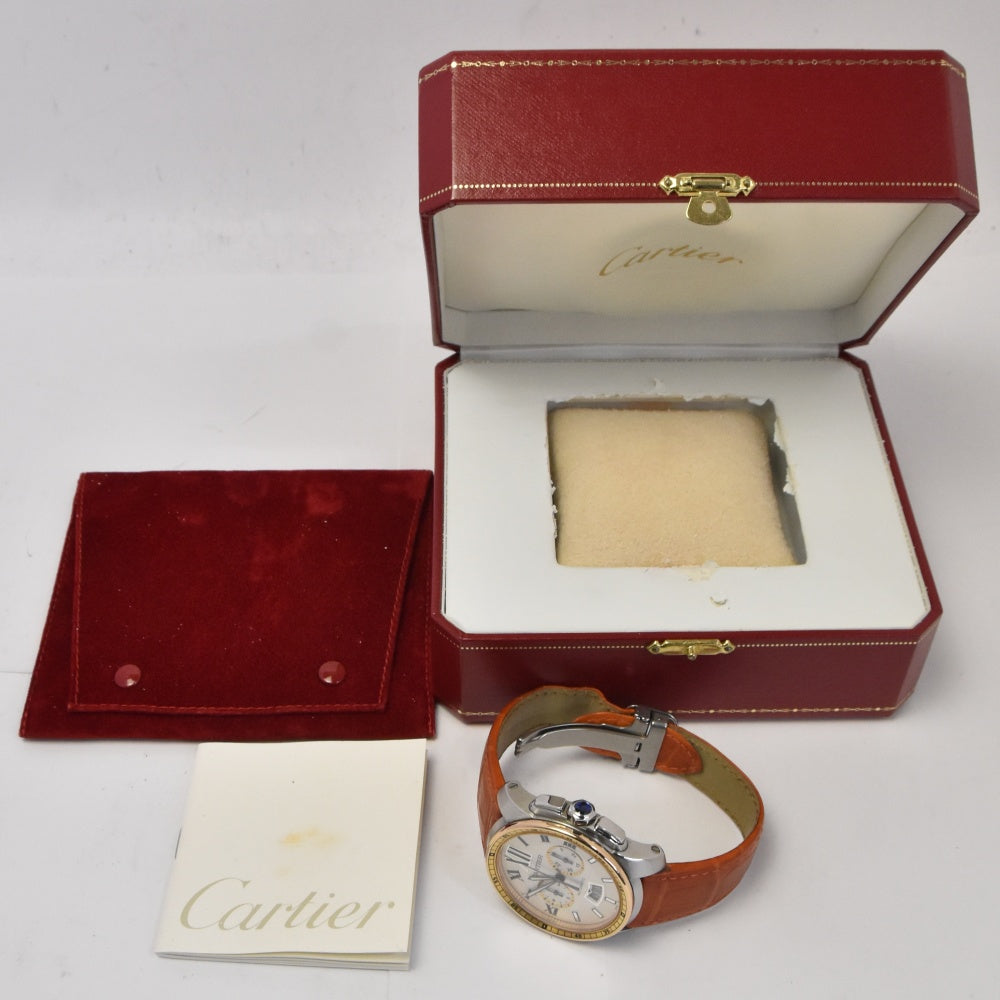 CARTIER Caribre de Cartier W7100043 Chronograph Date Silver Dial Automatic Men's
 Watch N#143263