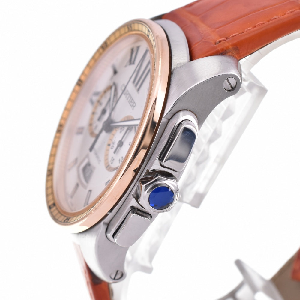 CARTIER Caribre de Cartier W7100043 Chronograph Date Silver Dial Automatic Men's
 Watch N#143263