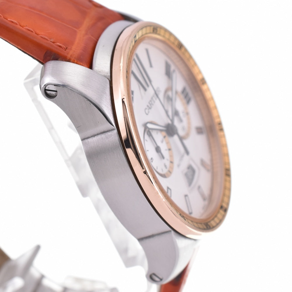 CARTIER Caribre de Cartier W7100043 Chronograph Date Silver Dial Automatic Men's
 Watch N#143263