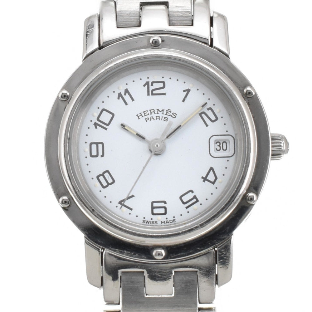 HERMES Clipper CL4.210 D buckle white Dial Quartz Ladies
 Watch O#143264