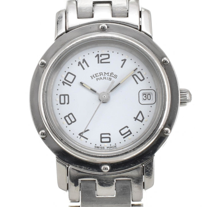 HERMES Clipper CL4.210 D buckle white Dial Quartz Ladies
 Watch O#143264