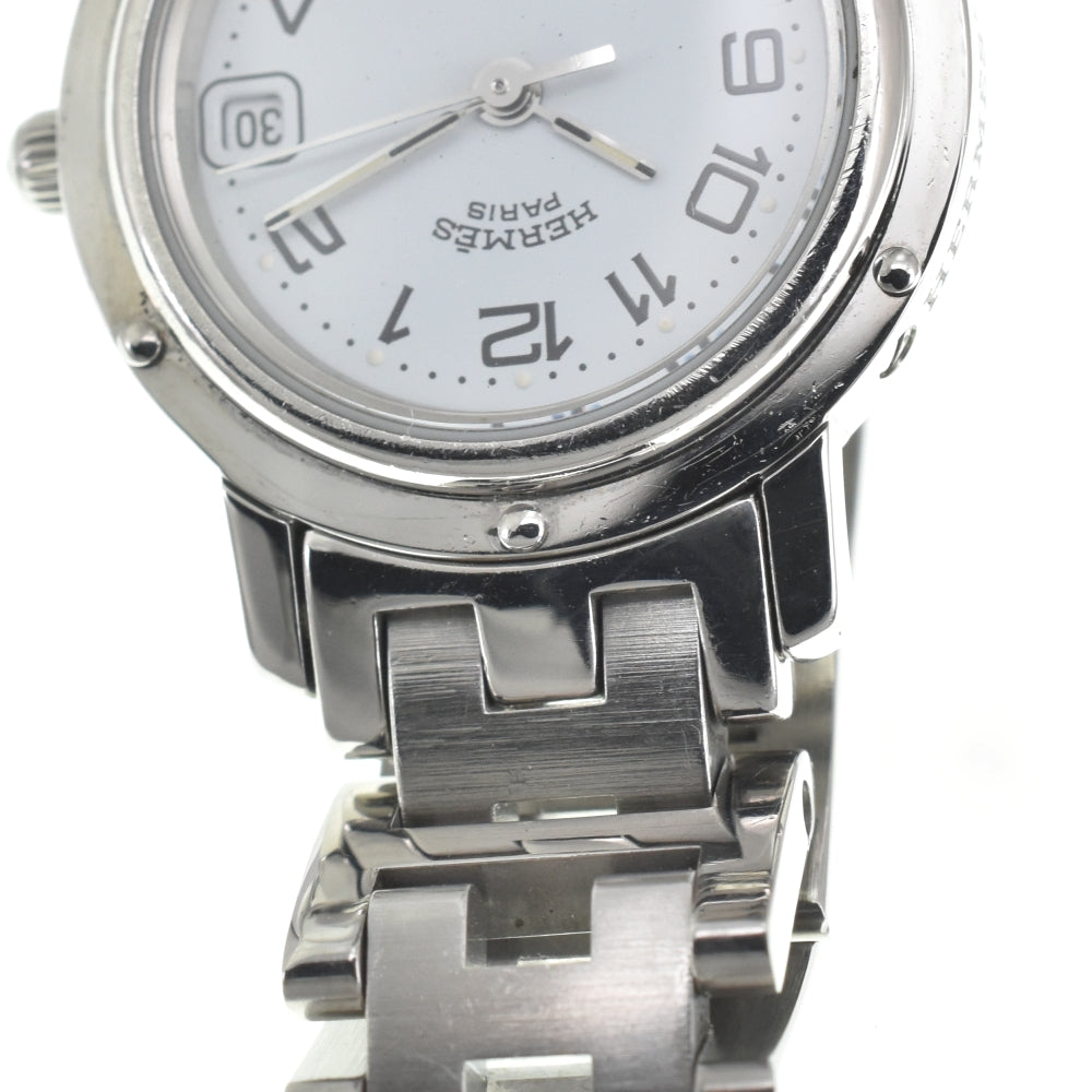 HERMES Clipper CL4.210 D buckle white Dial Quartz Ladies
 Watch O#143264