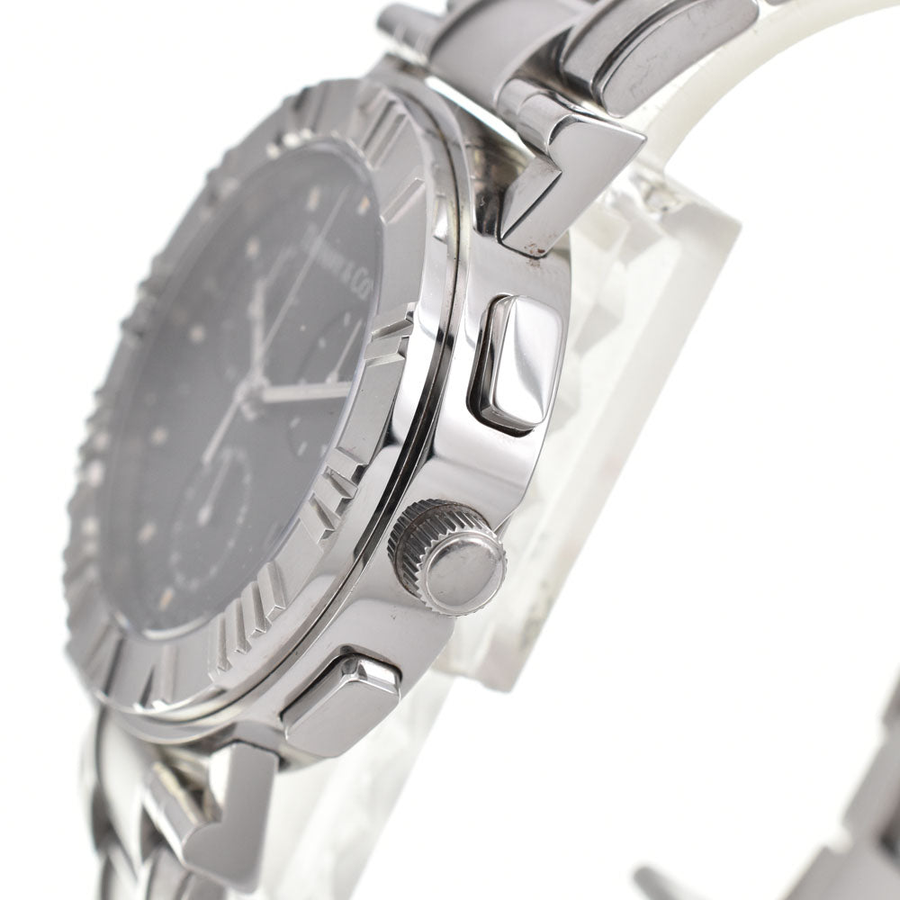 with paper TIFFANY&Co. Atlas Round Chronograph 14705325 Date gray Dial Quartz Men's
 Watch R#143279