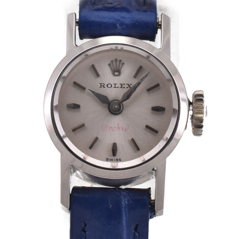 ROLEX Orchid 2231 vintage K18WG/Leather circa 1963 Silver Dial Hand Winding Ladies
 Watch A#143280