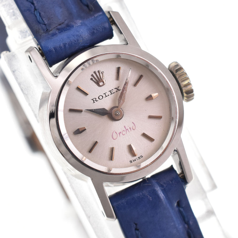 ROLEX Orchid 2231 vintage K18WG/Leather circa 1963 Silver Dial Hand Winding Ladies
 Watch A#143280