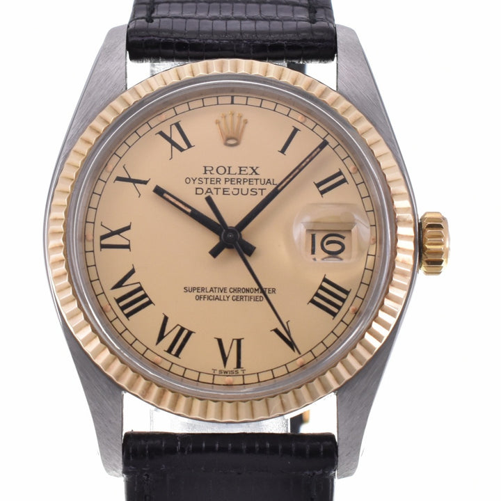 with paper ROLEX DATEJUST 16013 vintage Buckley Dial circa 1978 Cal.3035 gold Dial Automatic Men's
 Watch Z#143287