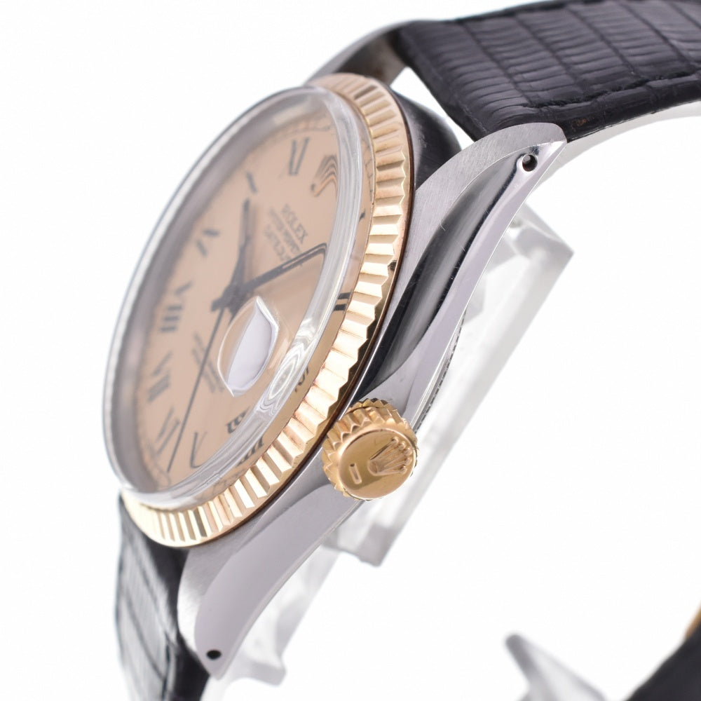 with paper ROLEX DATEJUST 16013 vintage Buckley Dial circa 1978 Cal.3035 gold Dial Automatic Men's
 Watch Z#143287