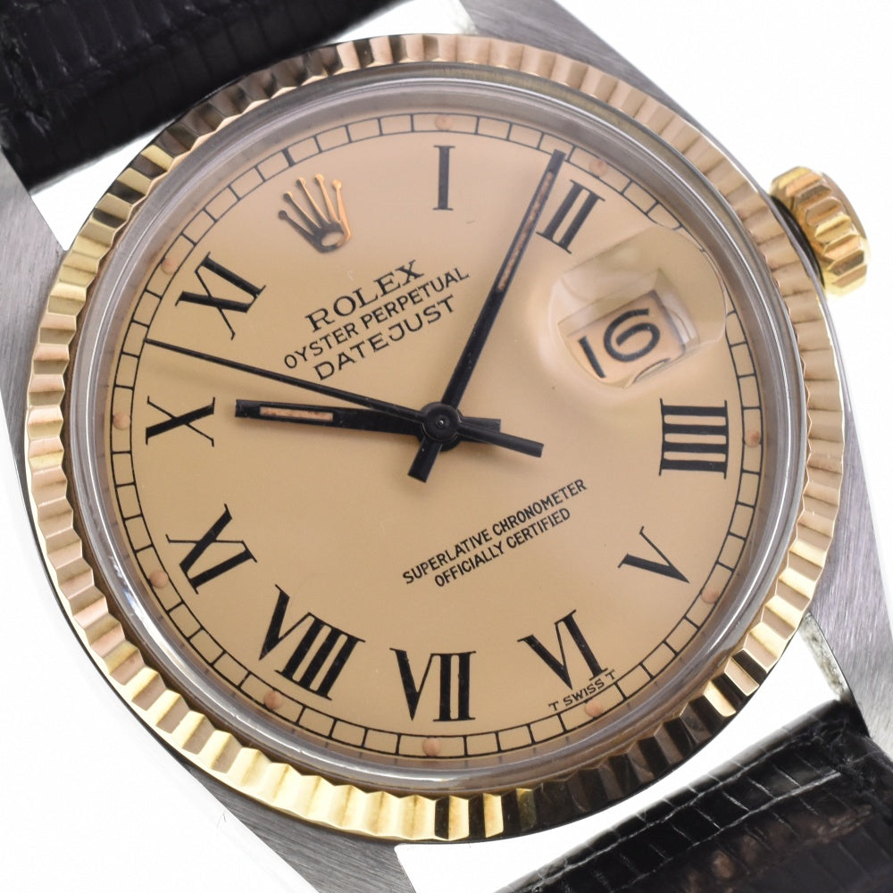 with paper ROLEX DATEJUST 16013 vintage Buckley Dial circa 1978 Cal.3035 gold Dial Automatic Men's
 Watch Z#143287