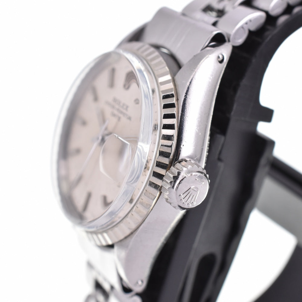 ROLEX Oyster perpetual date 6517 vintage WG bezel Cal.1161 Silver Dial Automatic Ladies
 Watch O#143291