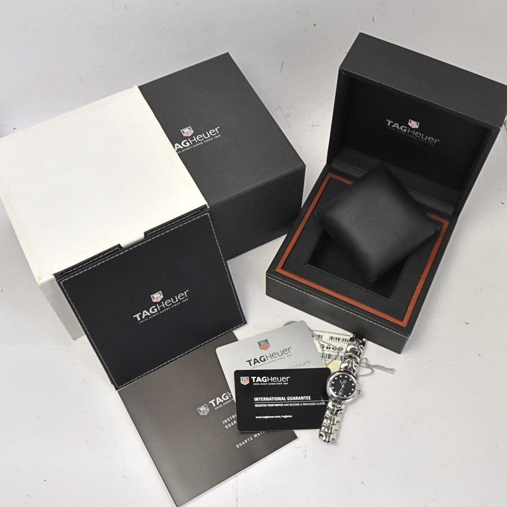 with paper TAG HEUER Link WAT1410.FC0954 11P diamond date black Dial Quartz Ladies
 Watch N#143295