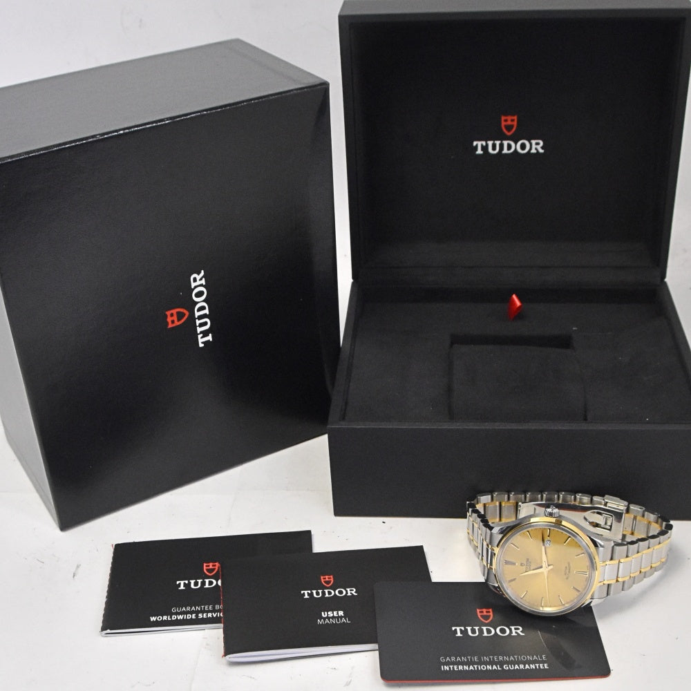 with paper TUDOR style 12703 Stainless Steel/YG Champagne Gold Dial Automatic Men's
 Watch N#143300