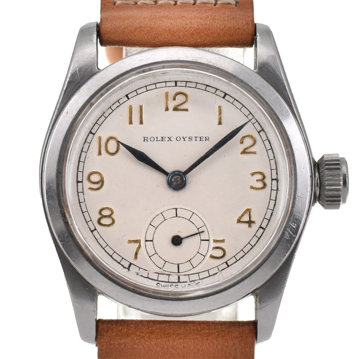 ROLEX Oyster vintage Circa 1940 Cal.10.1/2 Silver Dial Hand Winding Boy's
 Watch A#143301