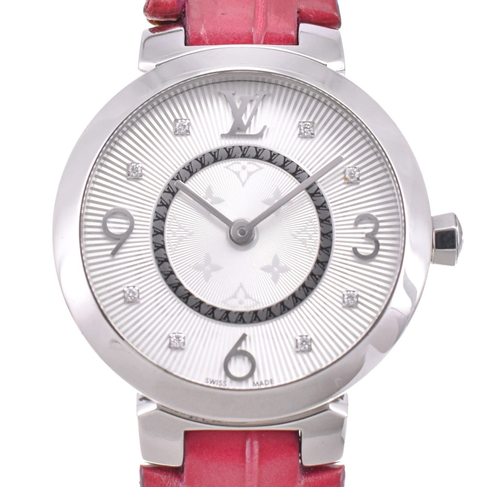with paper LOUIS VUITTON Tambour Slim PM Monogram Q12MG 8P diamond Silver Dial Quartz Ladies
 Watch P#143303