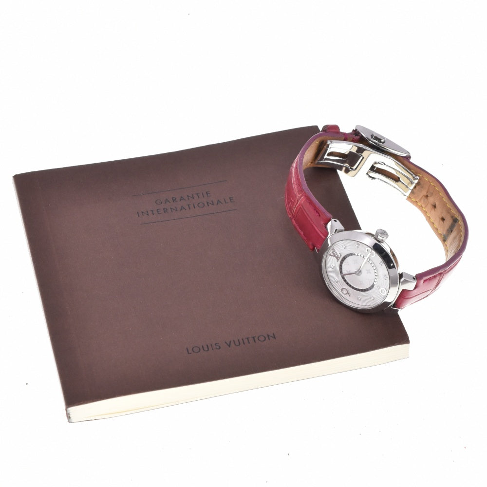 with paper LOUIS VUITTON Tambour Slim PM Monogram Q12MG 8P diamond Silver Dial Quartz Ladies
 Watch P#143303