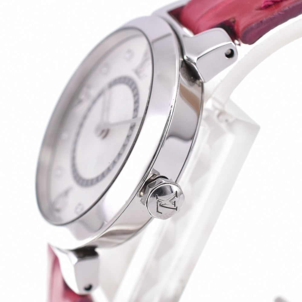 with paper LOUIS VUITTON Tambour Slim PM Monogram Q12MG 8P diamond Silver Dial Quartz Ladies
 Watch P#143303