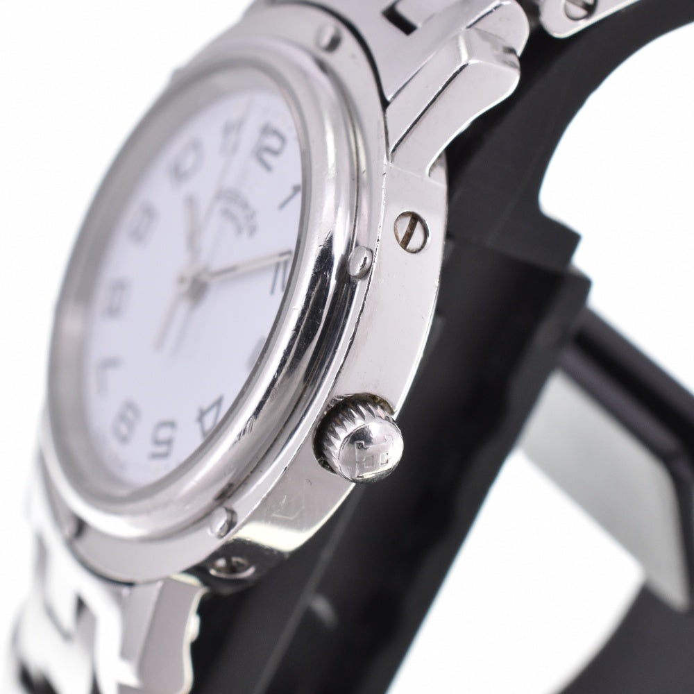 HERMES Clipper Date CL4.210 D buckle white Dial Quartz Ladies
 Watch O#143320