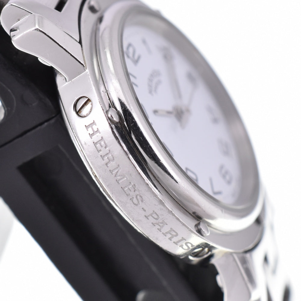 HERMES Clipper Date CL4.210 D buckle white Dial Quartz Ladies
 Watch O#143320