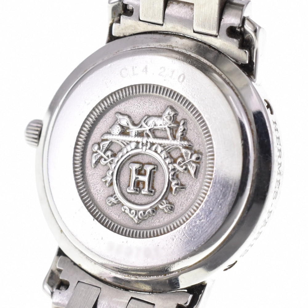 HERMES Clipper Date CL4.210 D buckle white Dial Quartz Ladies
 Watch O#143320